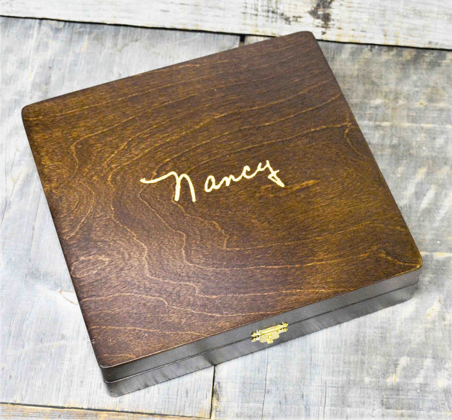 Handwriting Engraved into Premium Wooden Gift Box.