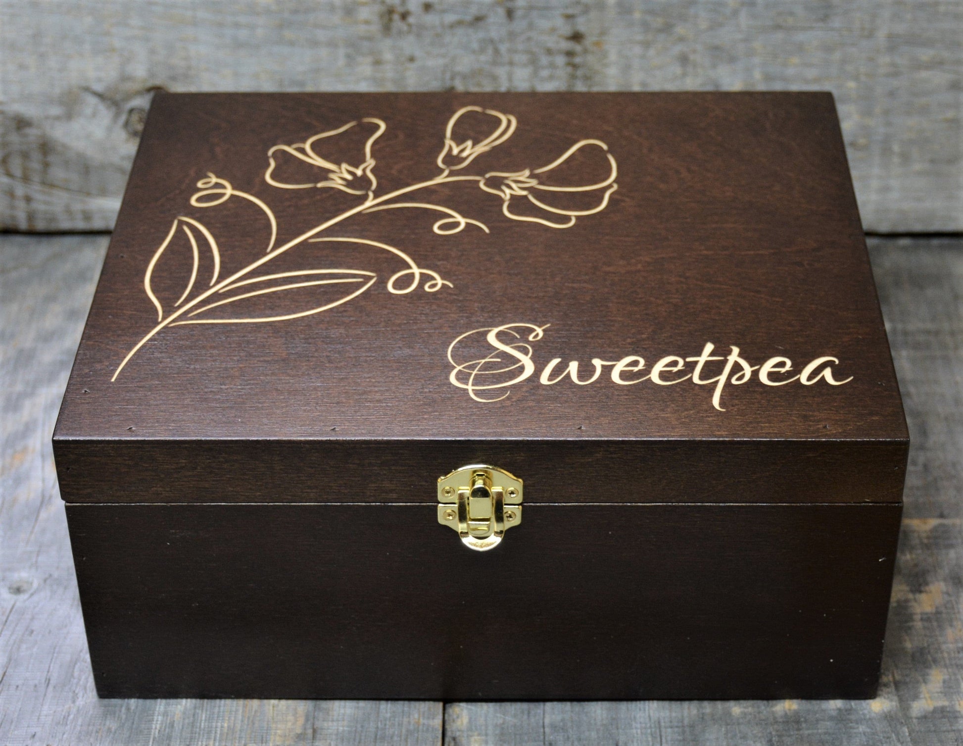 Premium Wooden Gift Box Hinged Lid With Clasp.