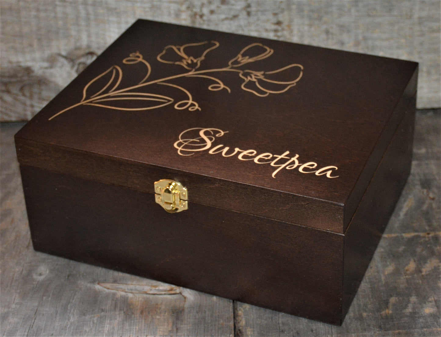 Premium Wooden Gift Box Hinged Lid With Clasp.