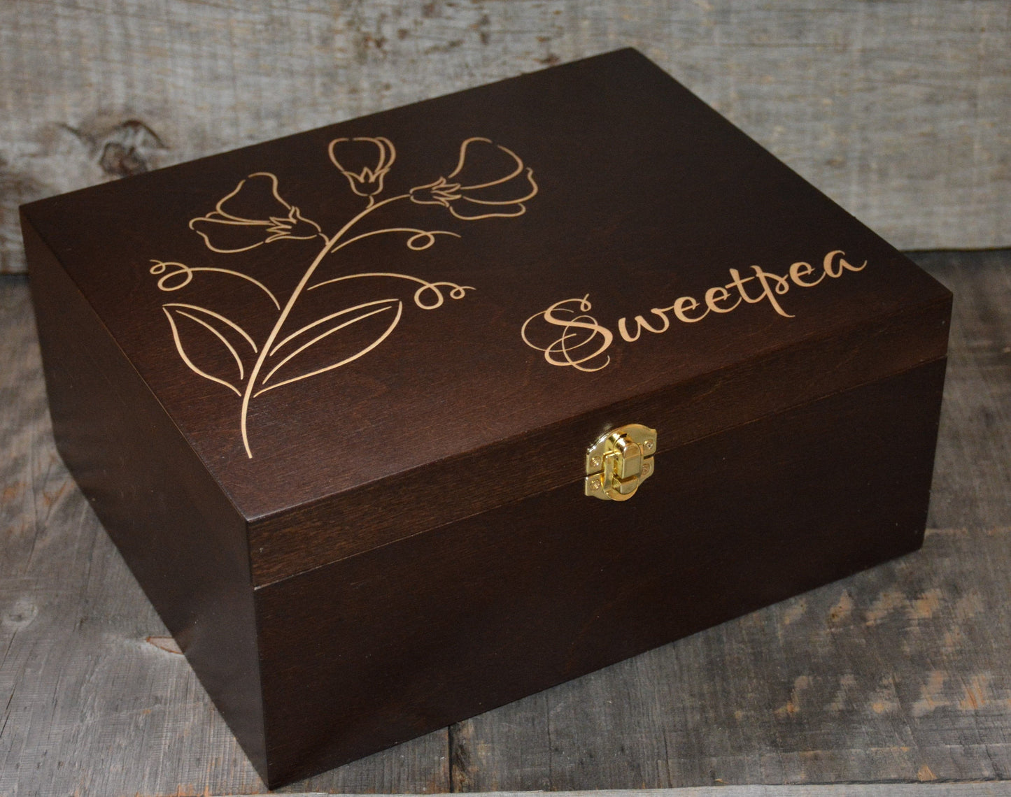 Premium Wooden Gift Box Hinged Lid With Clasp.