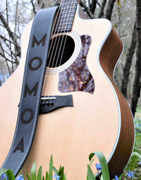 Double Stitch Butter Leather Guitar Straps.