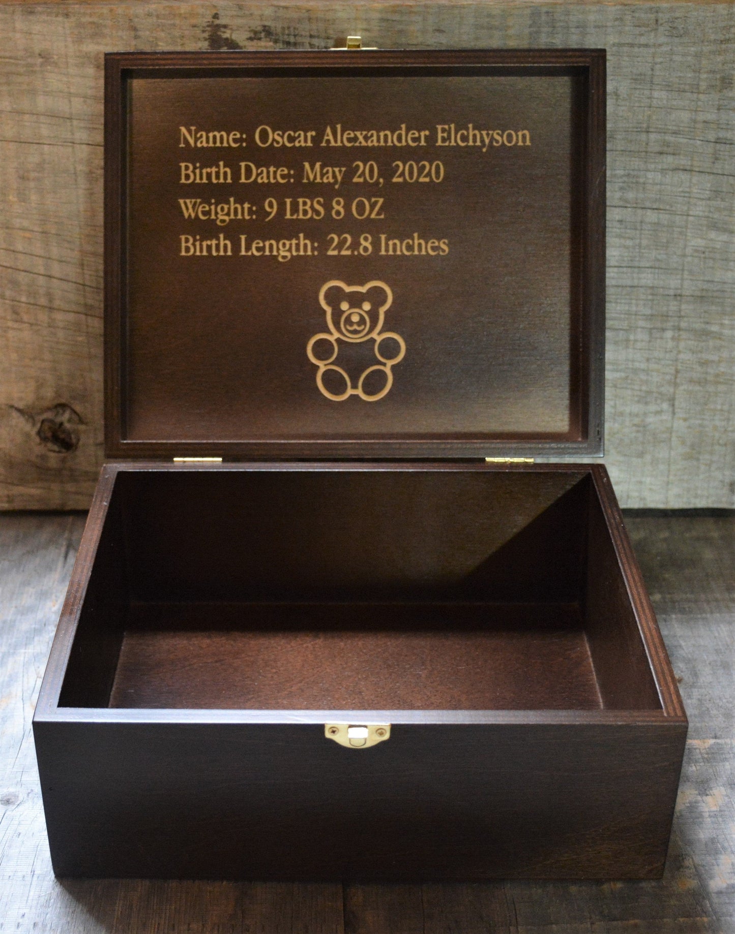 Premium Wooden Gift Box Hinged Lid With Clasp.