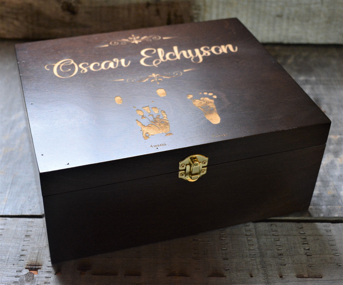 Premium Wooden Gift Box Hinged Lid With Clasp.