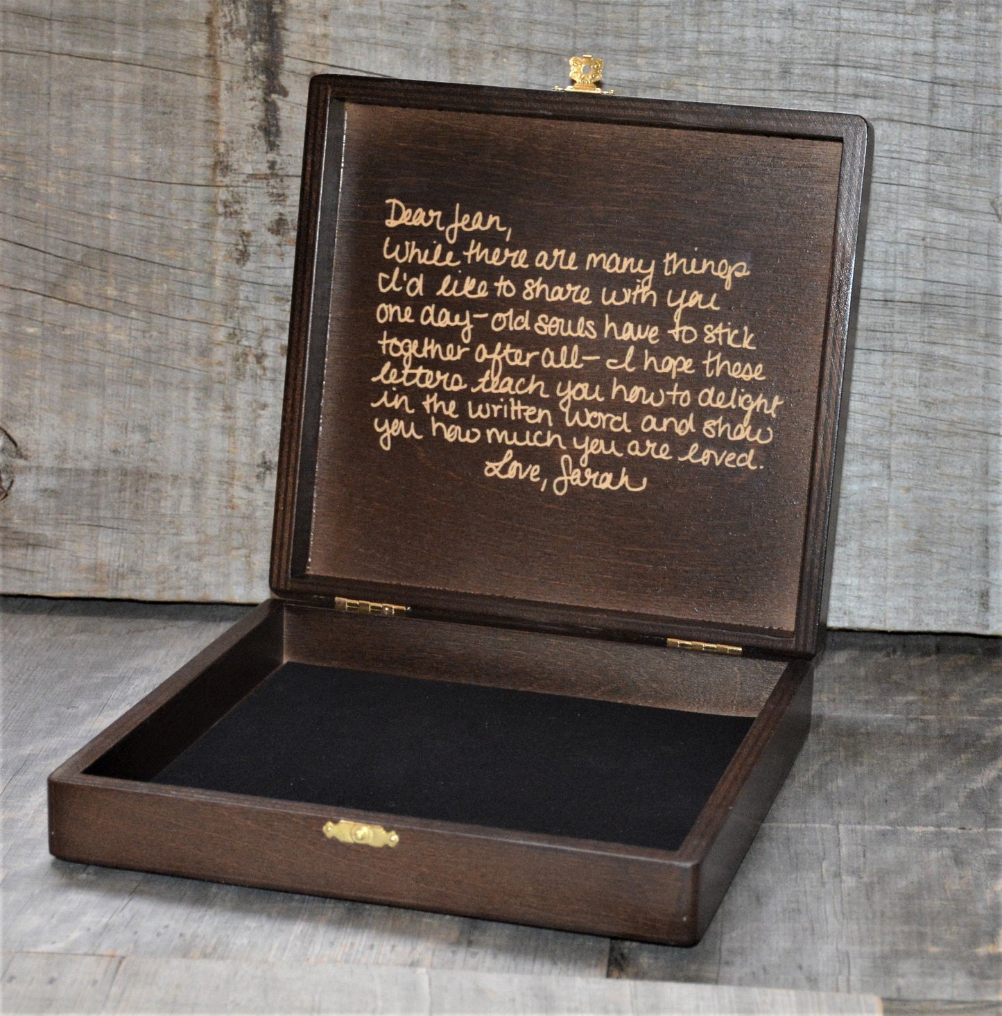 Handwriting Engraved into Premium Wooden Gift Box.