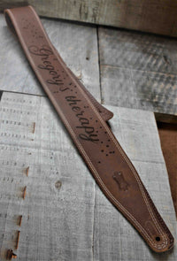 Double Stitch Butter Leather Guitar Straps.