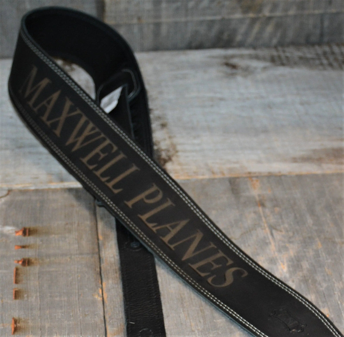 Double Stitch Butter Leather Guitar Straps.
