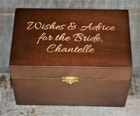 Custom Engraved Wooden Keepsake Box - Walnut Stain.