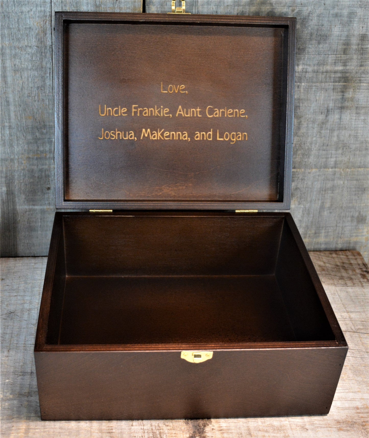 Premium Wooden Gift Box Hinged Lid With Clasp.