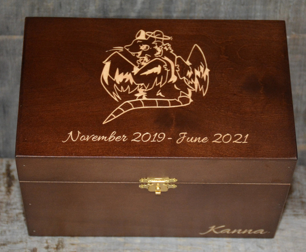 Custom Engraved Wooden Keepsake Box - Walnut Stain.