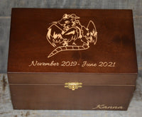 Custom Engraved Wooden Keepsake Box - Walnut Stain.