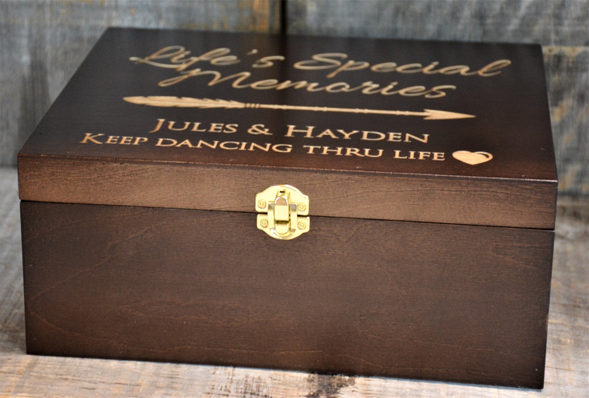 Premium Wooden Gift Box Hinged Lid With Clasp.