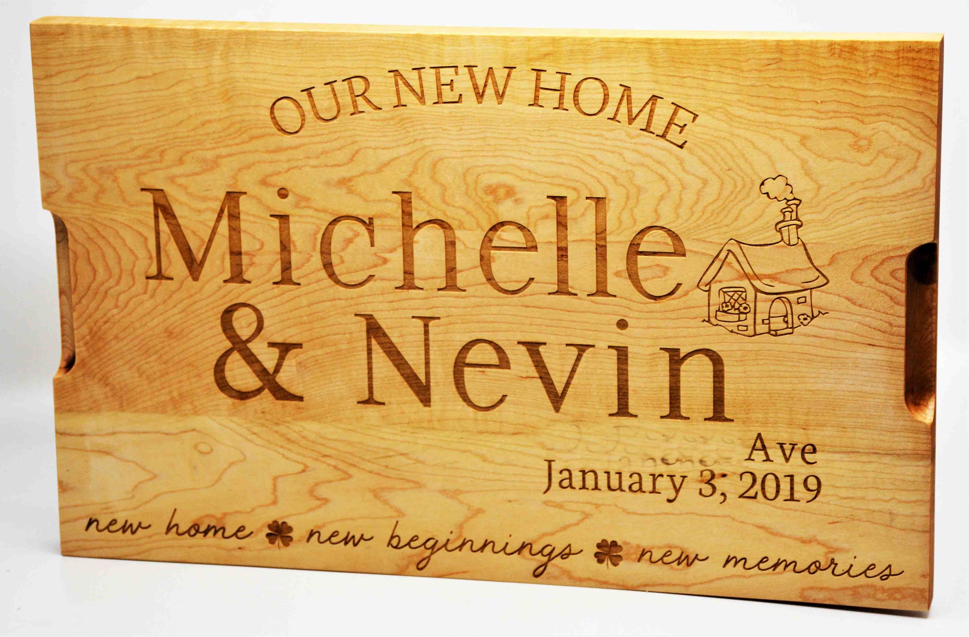 Custom Solid Maple Cutting Board Housewarming Gift Design 57.