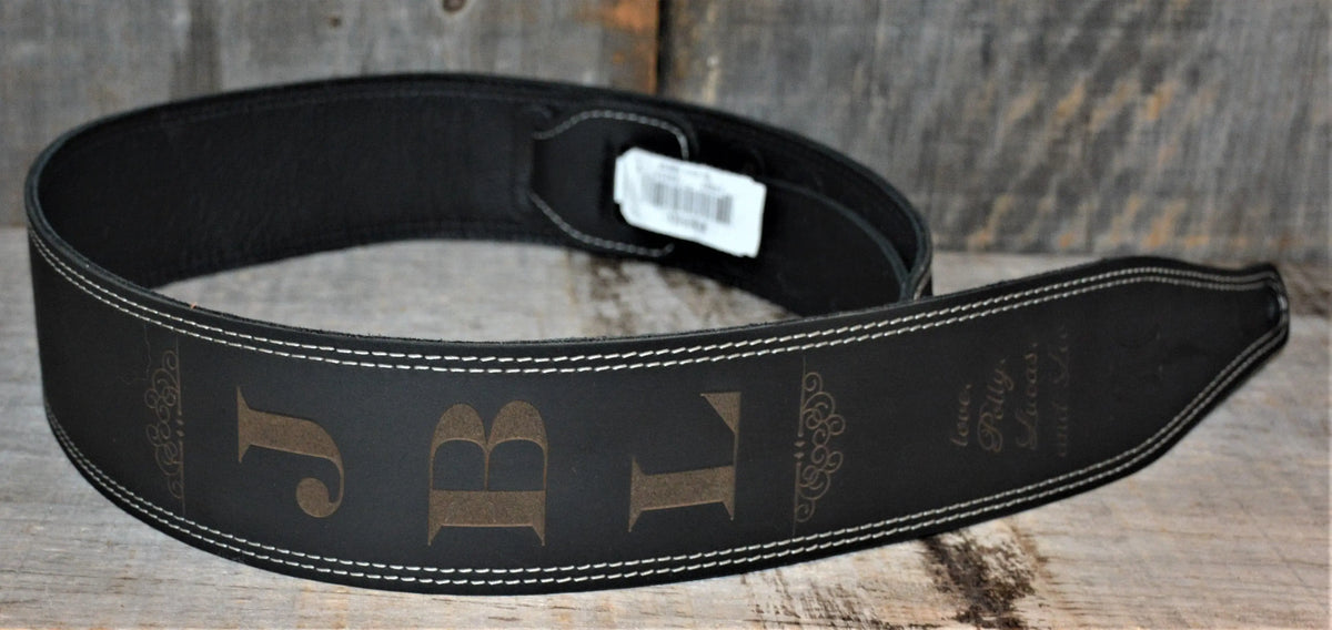 Double Stitch Butter Leather Guitar Straps.