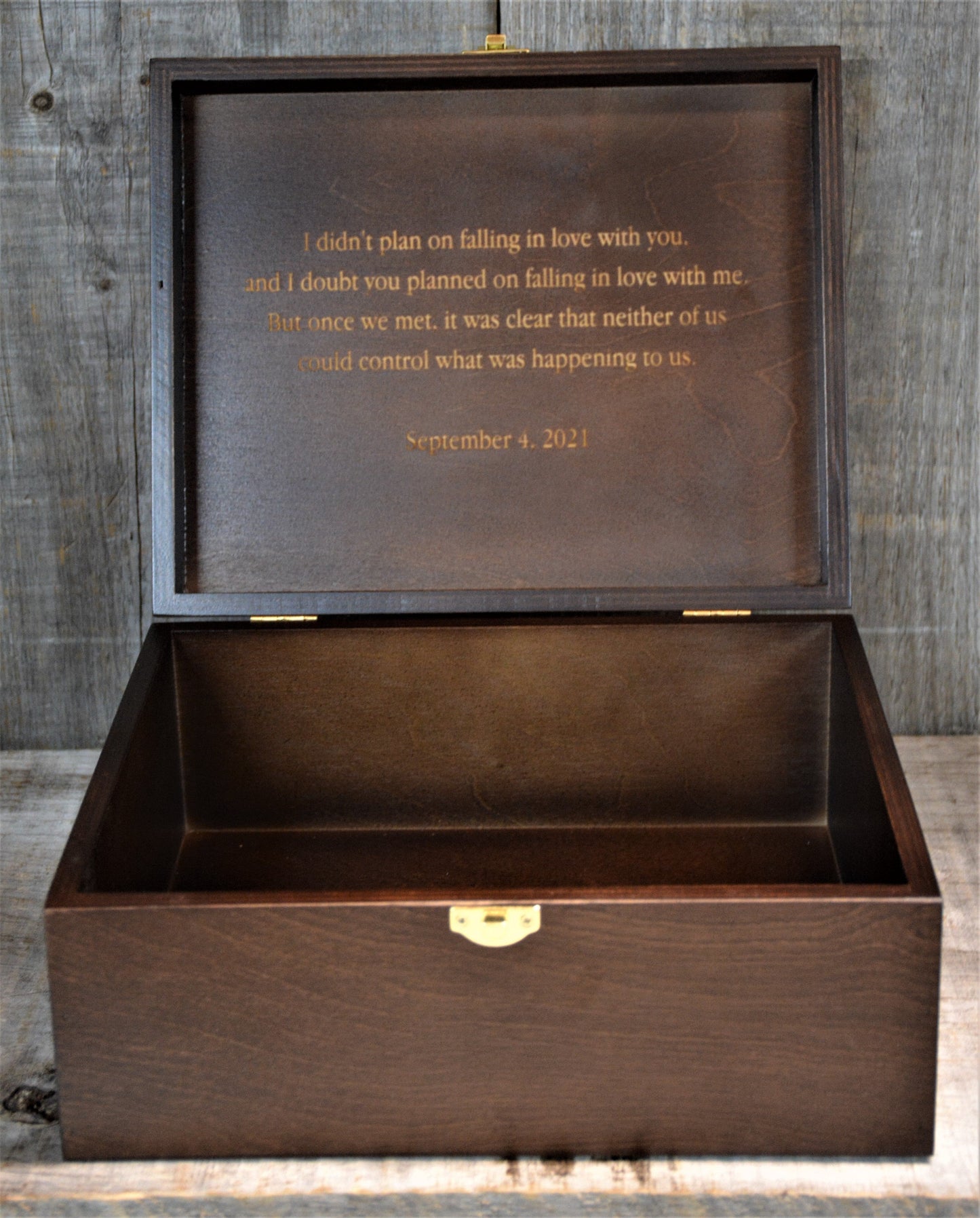 Premium Wooden Gift Box Hinged Lid With Clasp.