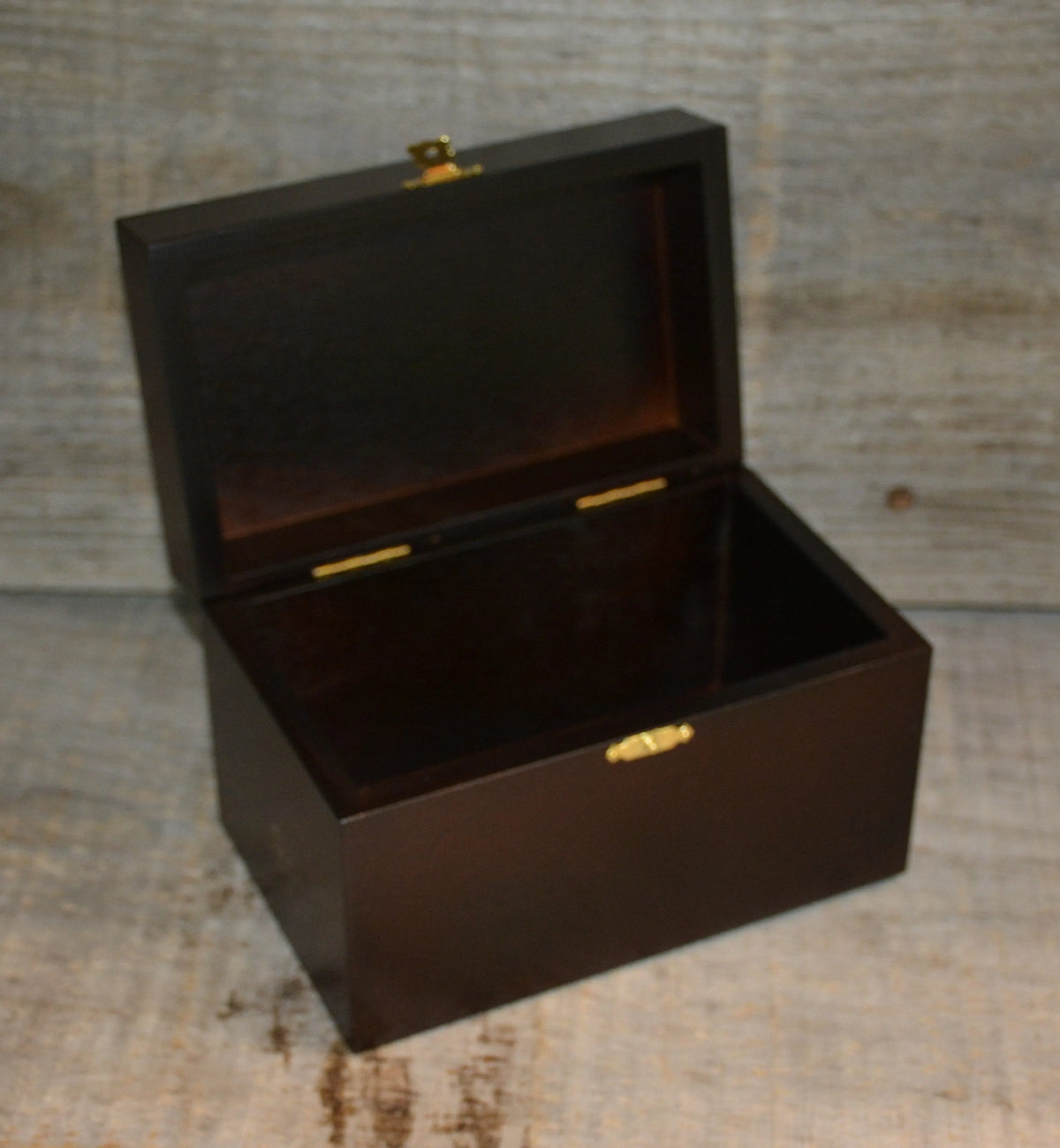 Custom Engraved Wooden Keepsake Box - Walnut Stain.
