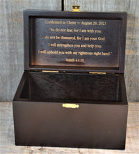 Custom Engraved Wooden Keepsake Box - Walnut Stain.