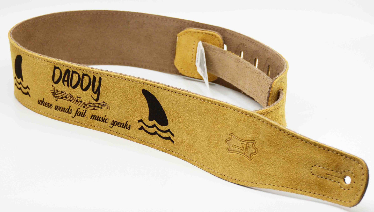 Suede Leather Guitar Straps Tan Colour.