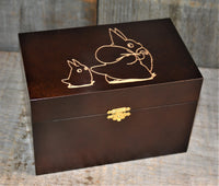 Custom Engraved Wooden Keepsake Box - Walnut Stain.