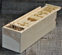 Custom Design Engraved Pine Wine Boxes.