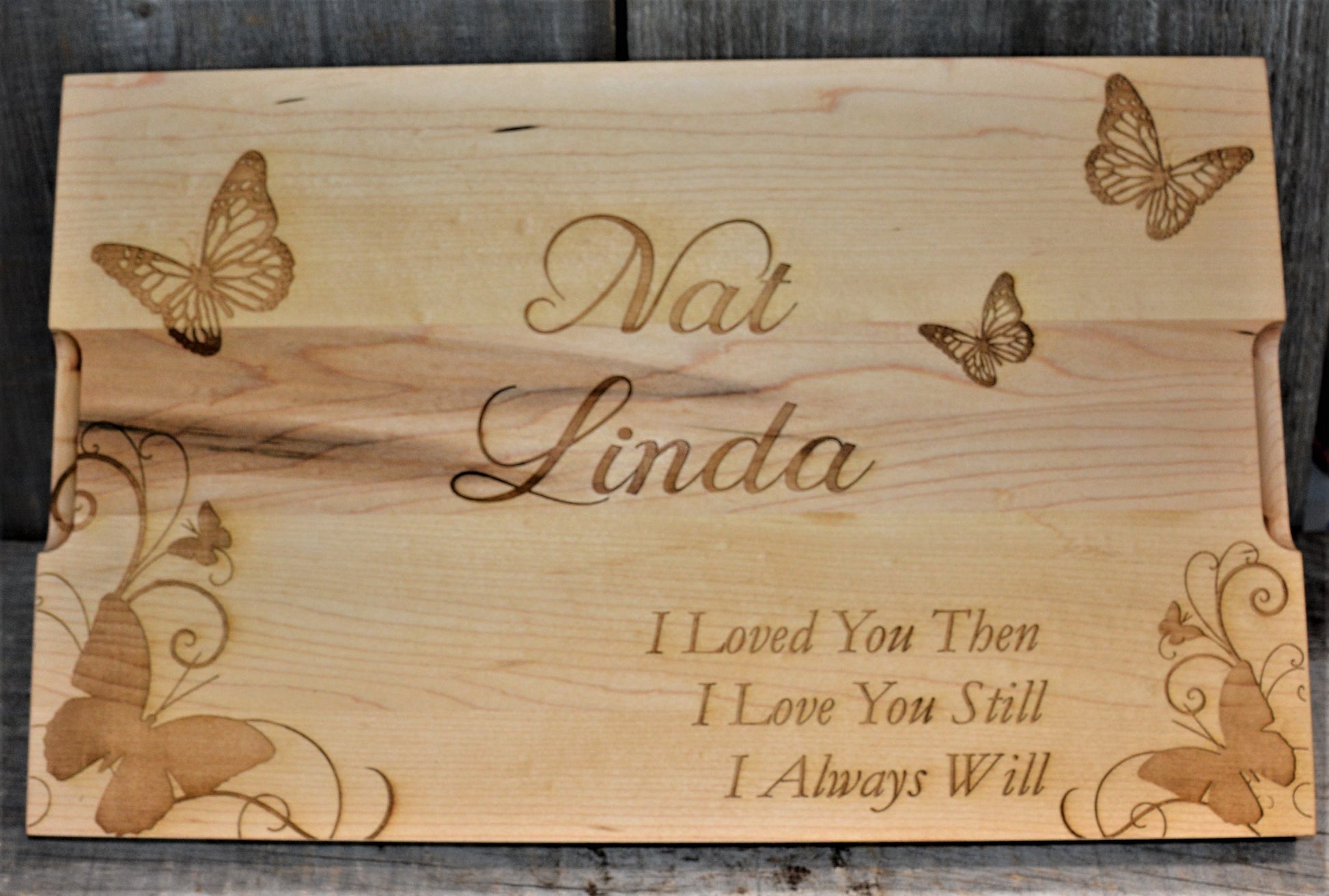 Custom Solid Maple Cutting Board Butterfly Design 55.