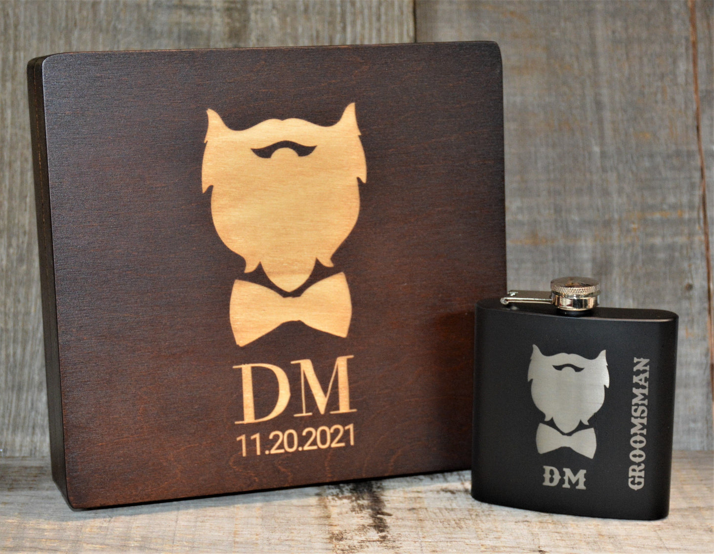 Groomsman Box/Flask Giftsets - Design 37.