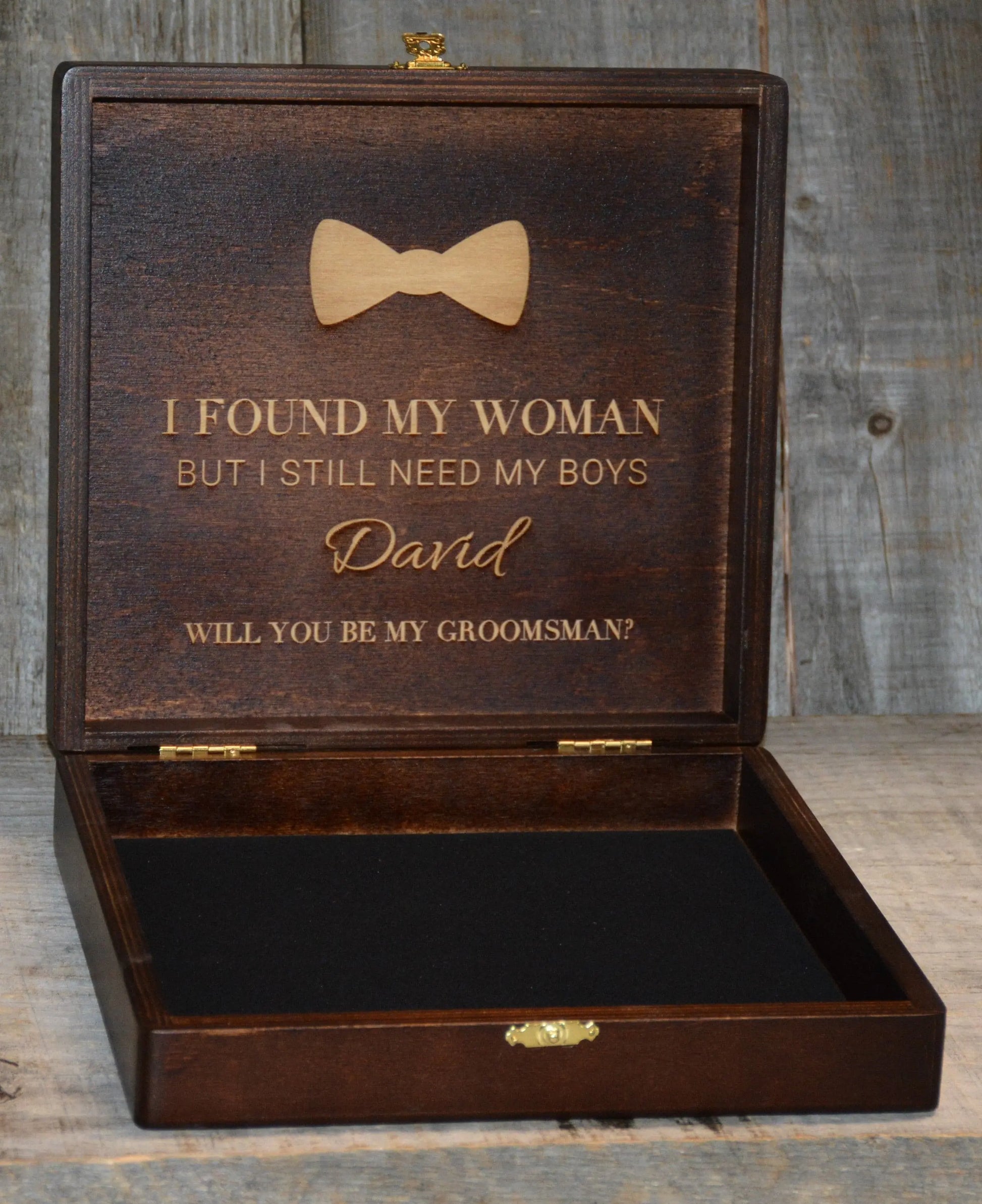 Groomsman Wooden Gift Boxes - Design 37.