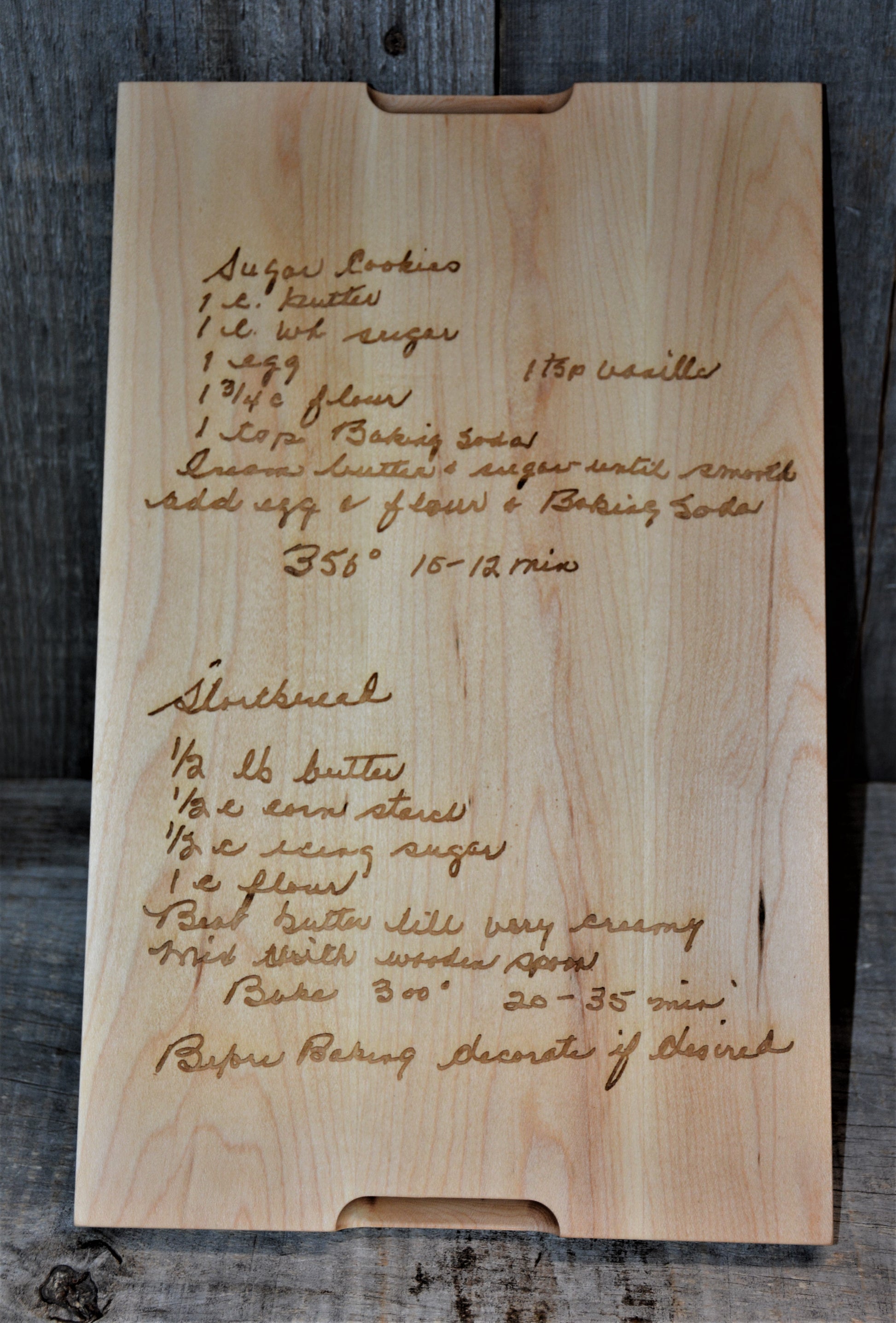 Maple Wood Cutting Board Family Recipe.