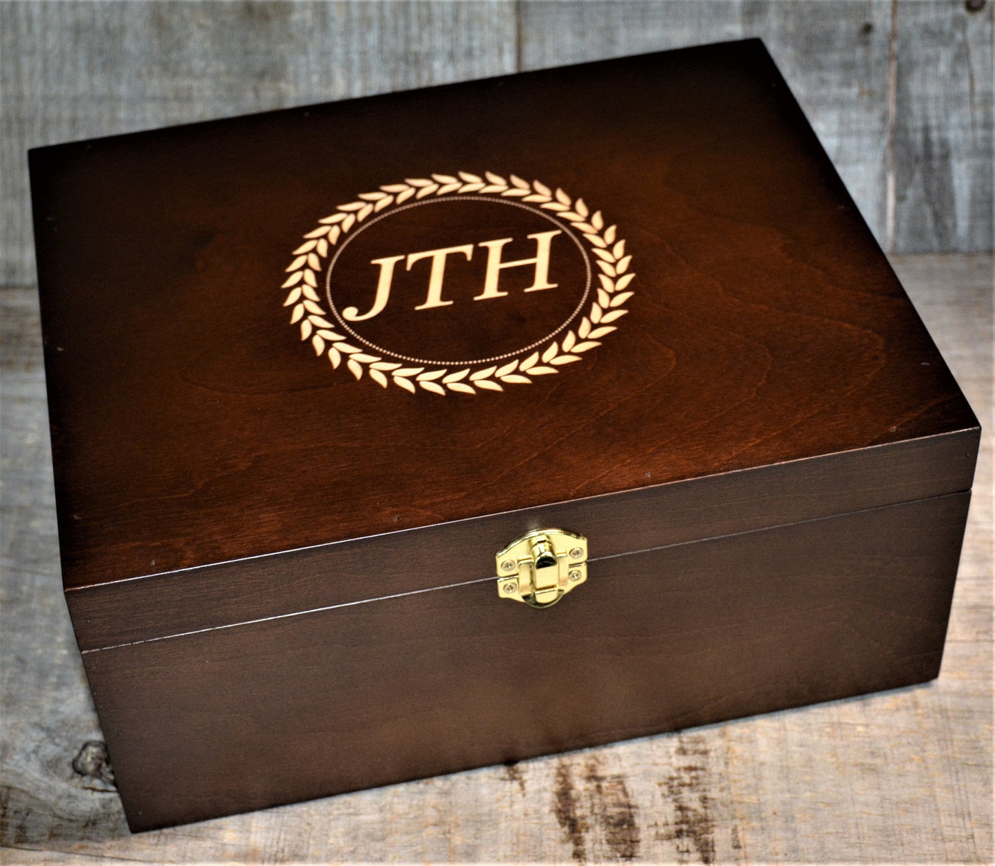 Premium Wooden Gift Box Hinged Lid With Clasp.