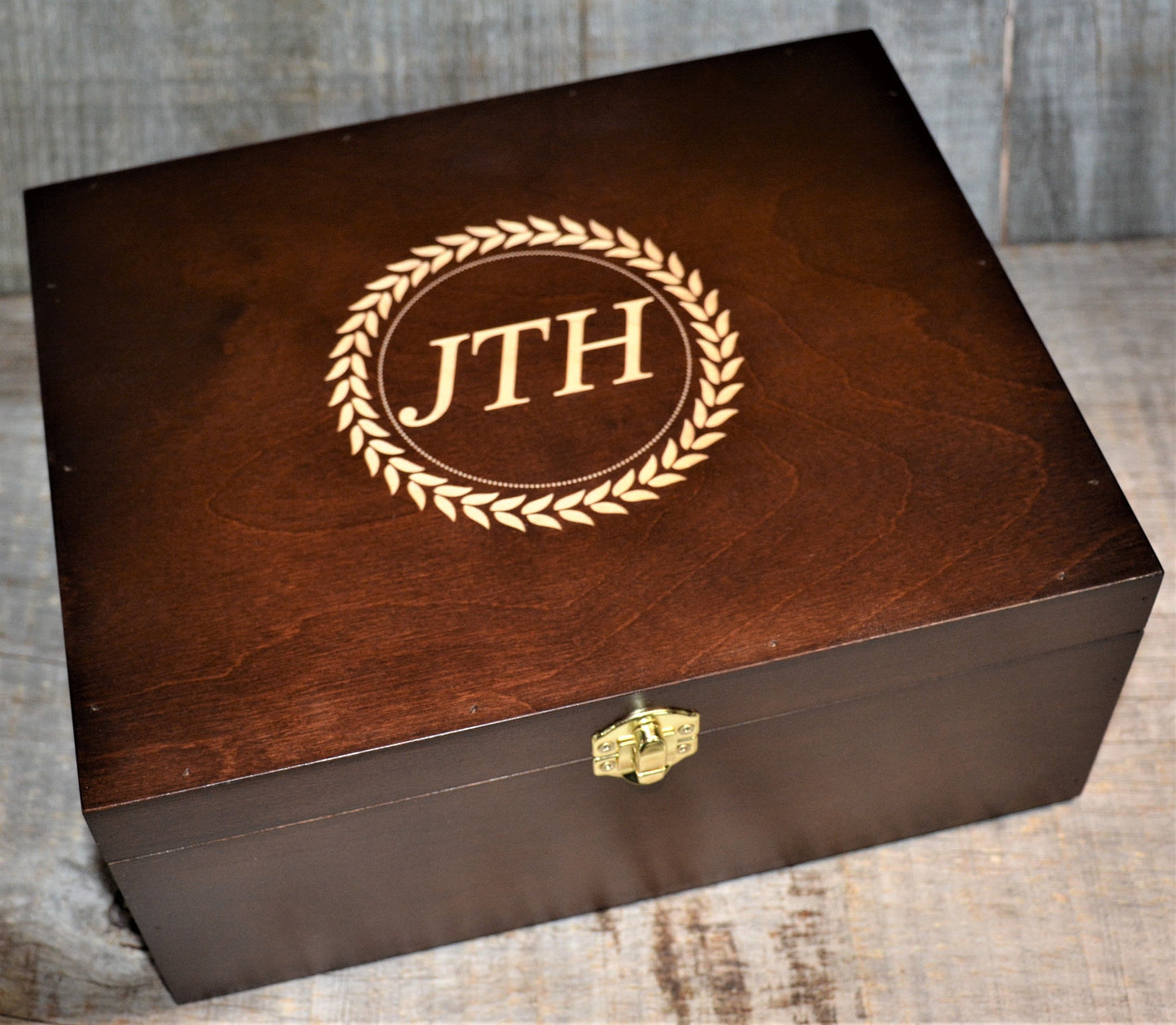 Premium Wooden Gift Box Hinged Lid With Clasp.