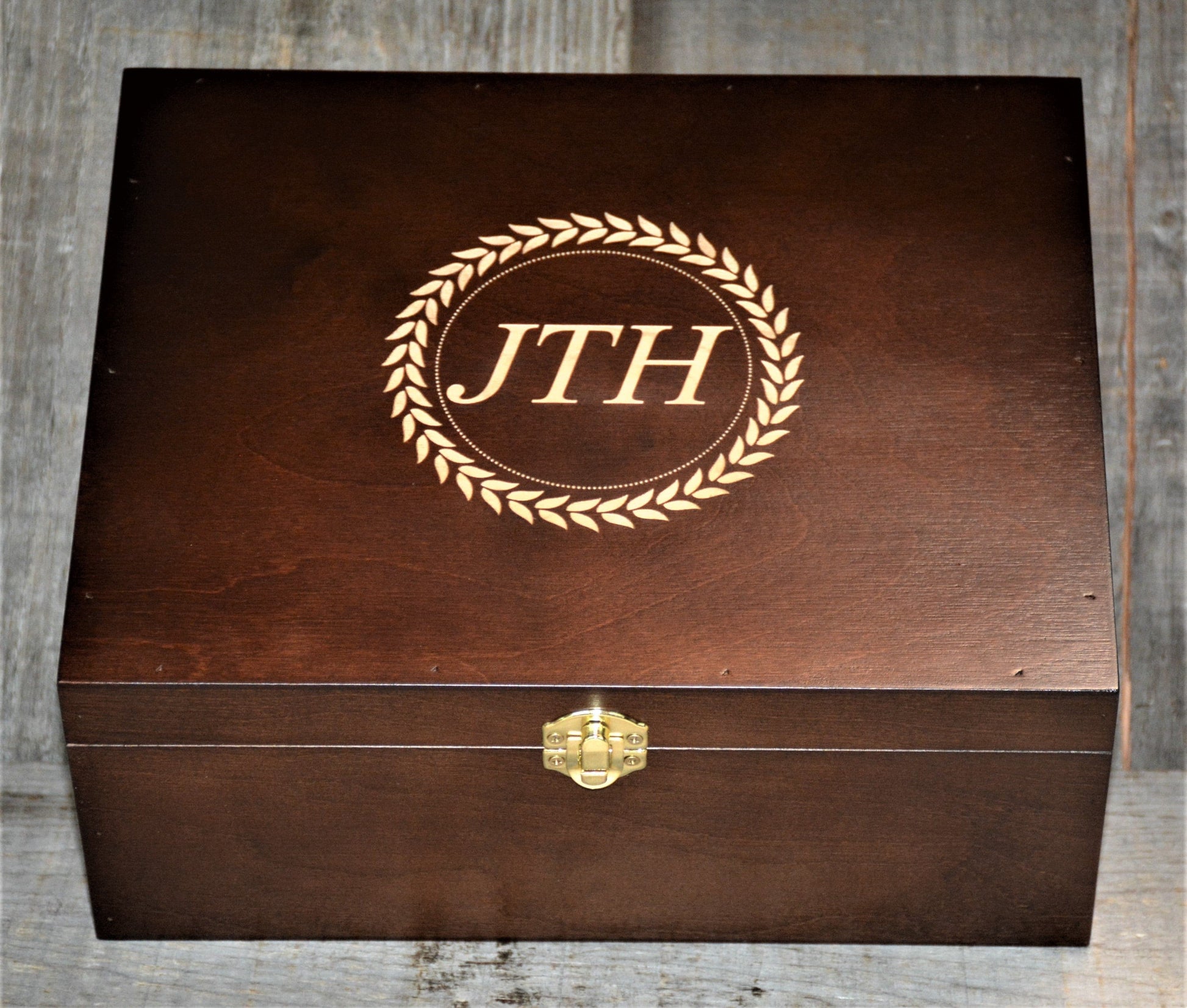 Premium Wooden Gift Box Hinged Lid With Clasp.