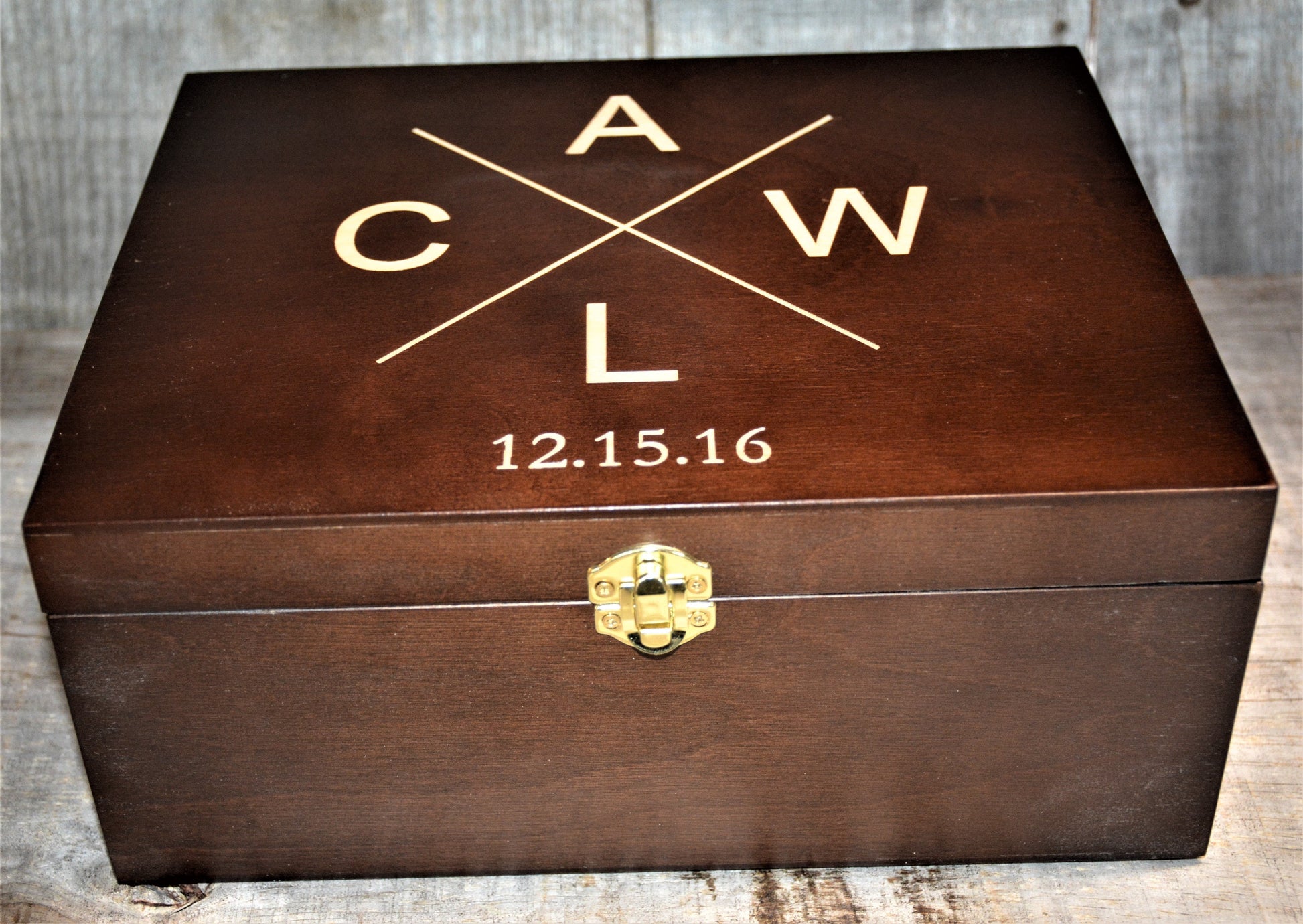 Premium Wooden Gift Box Hinged Lid With Clasp.