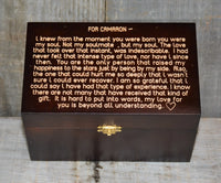 Custom Engraved Wooden Keepsake Box - Walnut Stain.
