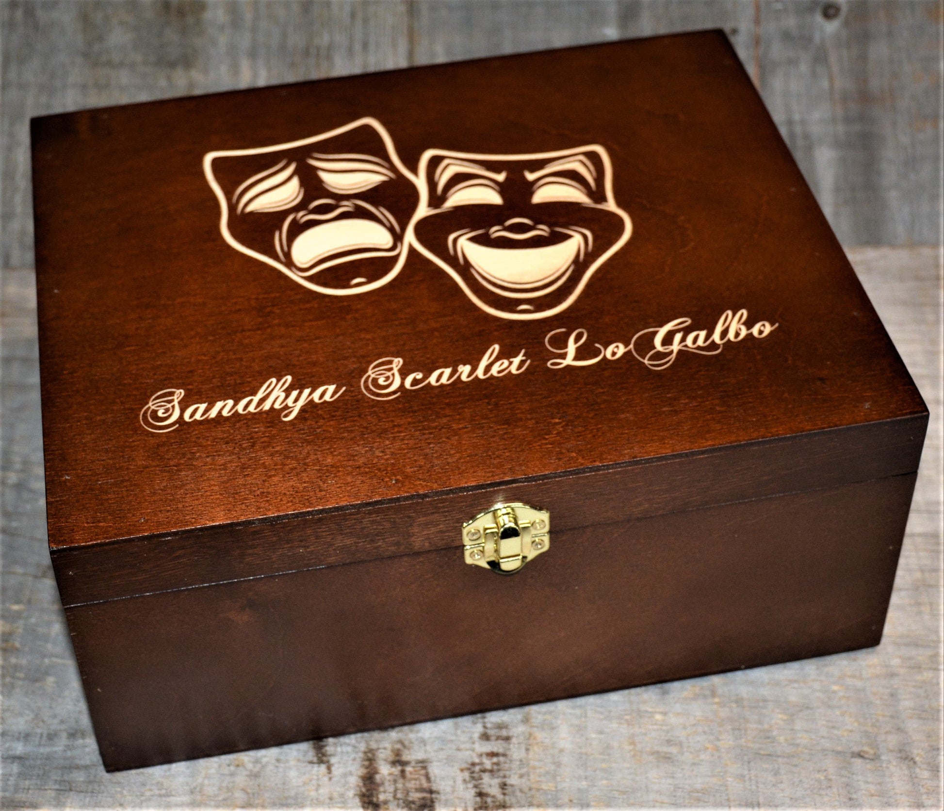 Premium Wooden Gift Box Hinged Lid With Clasp.