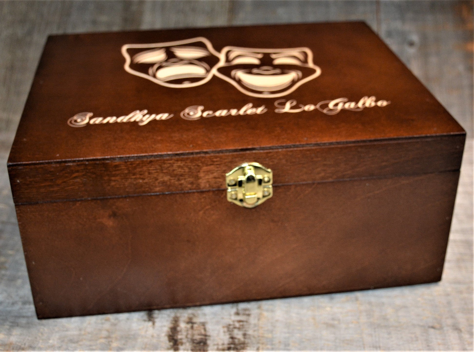 Premium Wooden Gift Box Hinged Lid With Clasp.