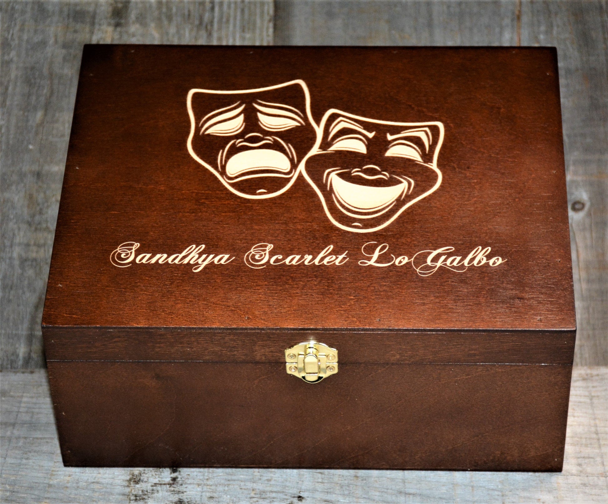 Premium Wooden Gift Box Hinged Lid With Clasp.