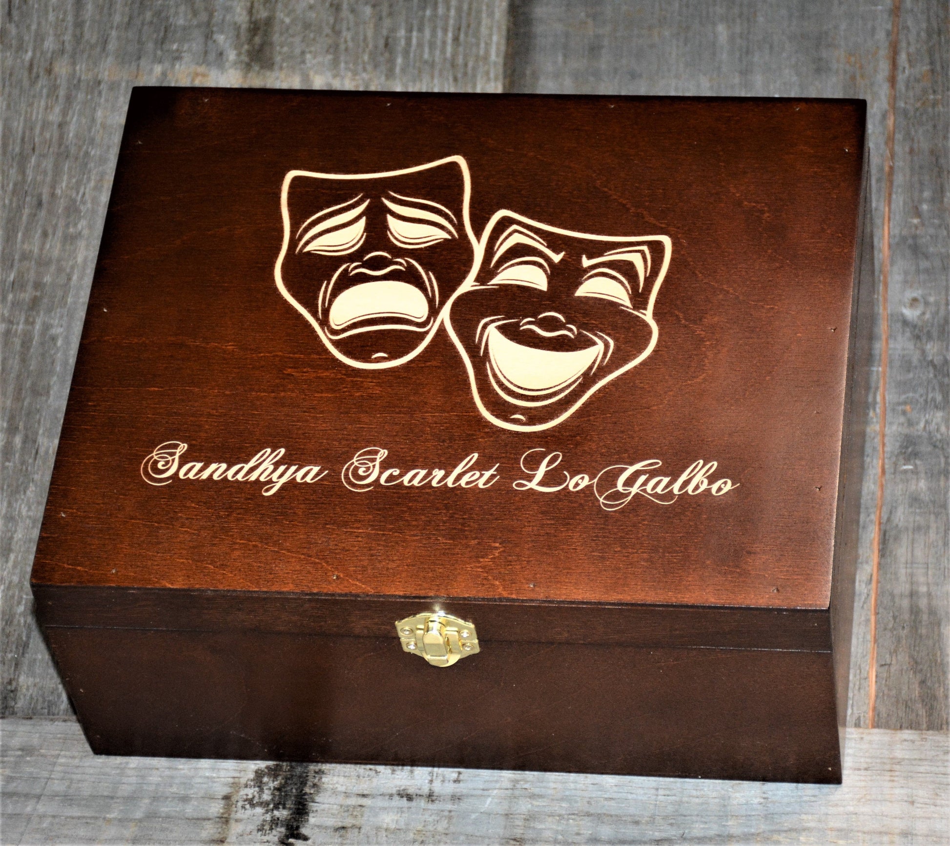 Premium Wooden Gift Box Hinged Lid With Clasp.