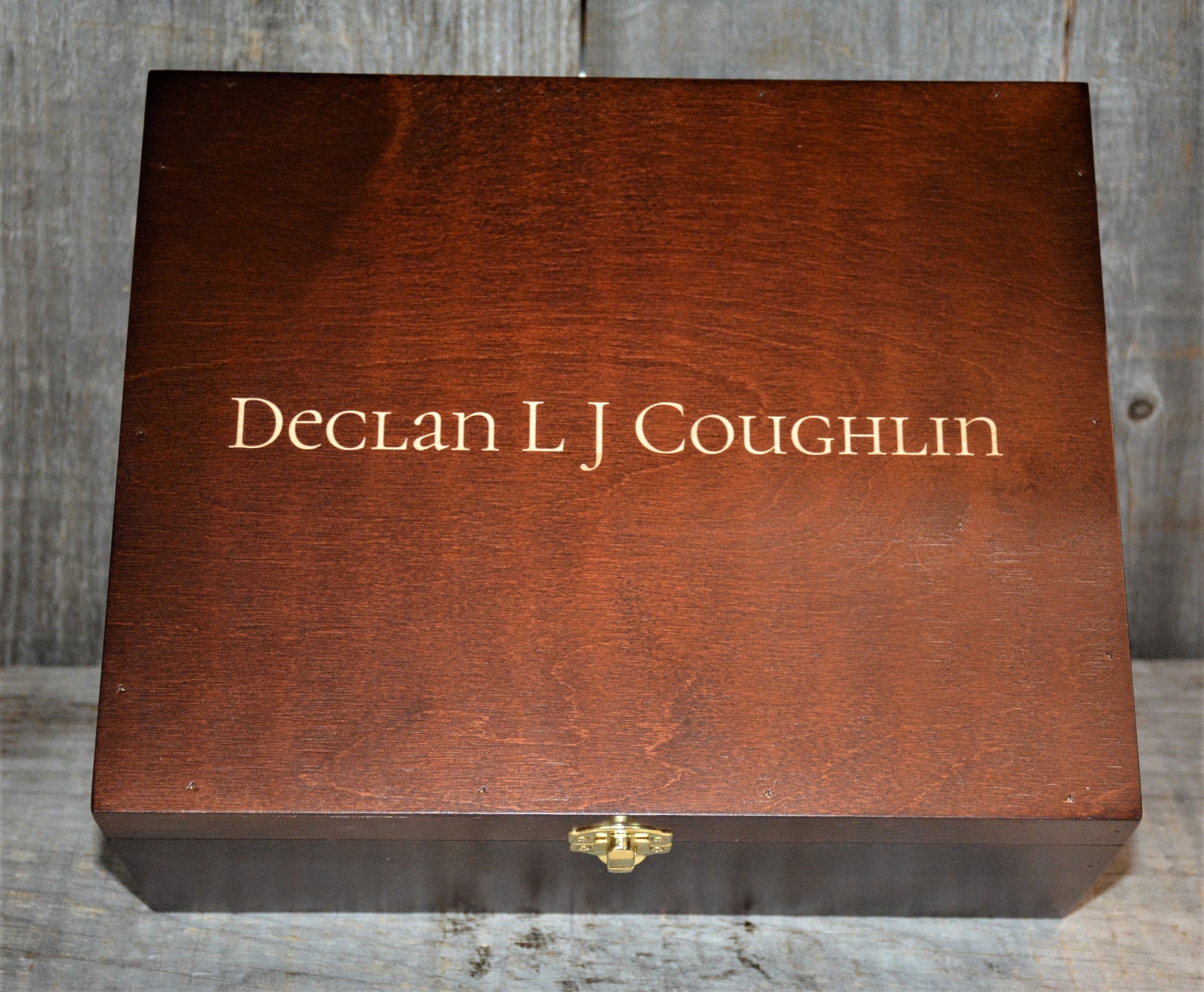 Premium Wooden Gift Box Hinged Lid With Clasp.