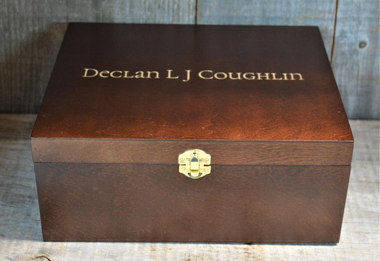 Premium Wooden Gift Box Hinged Lid With Clasp.