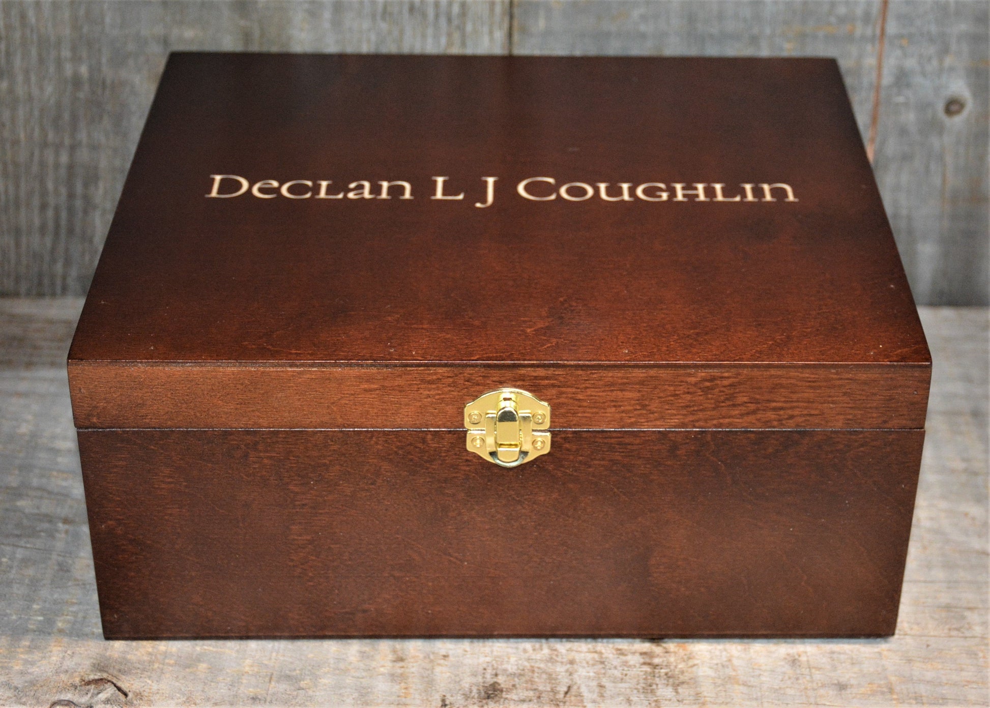 Premium Wooden Gift Box Hinged Lid With Clasp.