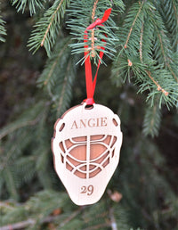 Hockey Goalie Mask Ornament.