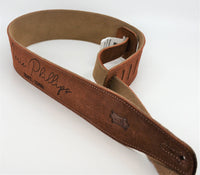 Suede Leather Guitar Straps Rust Colour.