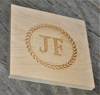 Your Custom Designed Wood Coaster - Maple, Cherry or Walnut.