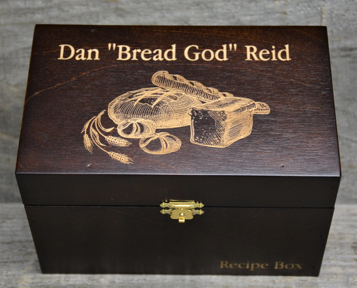 Custom Engraved Wooden Keepsake Box - Walnut Stain.