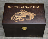 Custom Engraved Wooden Keepsake Box - Walnut Stain.