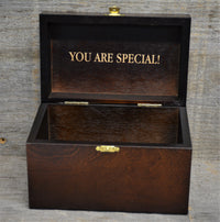 Custom Engraved Wooden Keepsake Box - Walnut Stain.