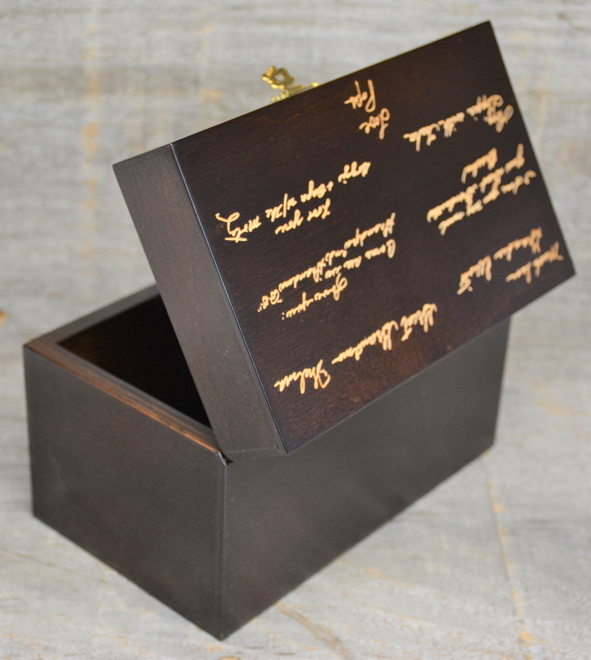 Handwriting Engraved Wooden Keepsake Box.