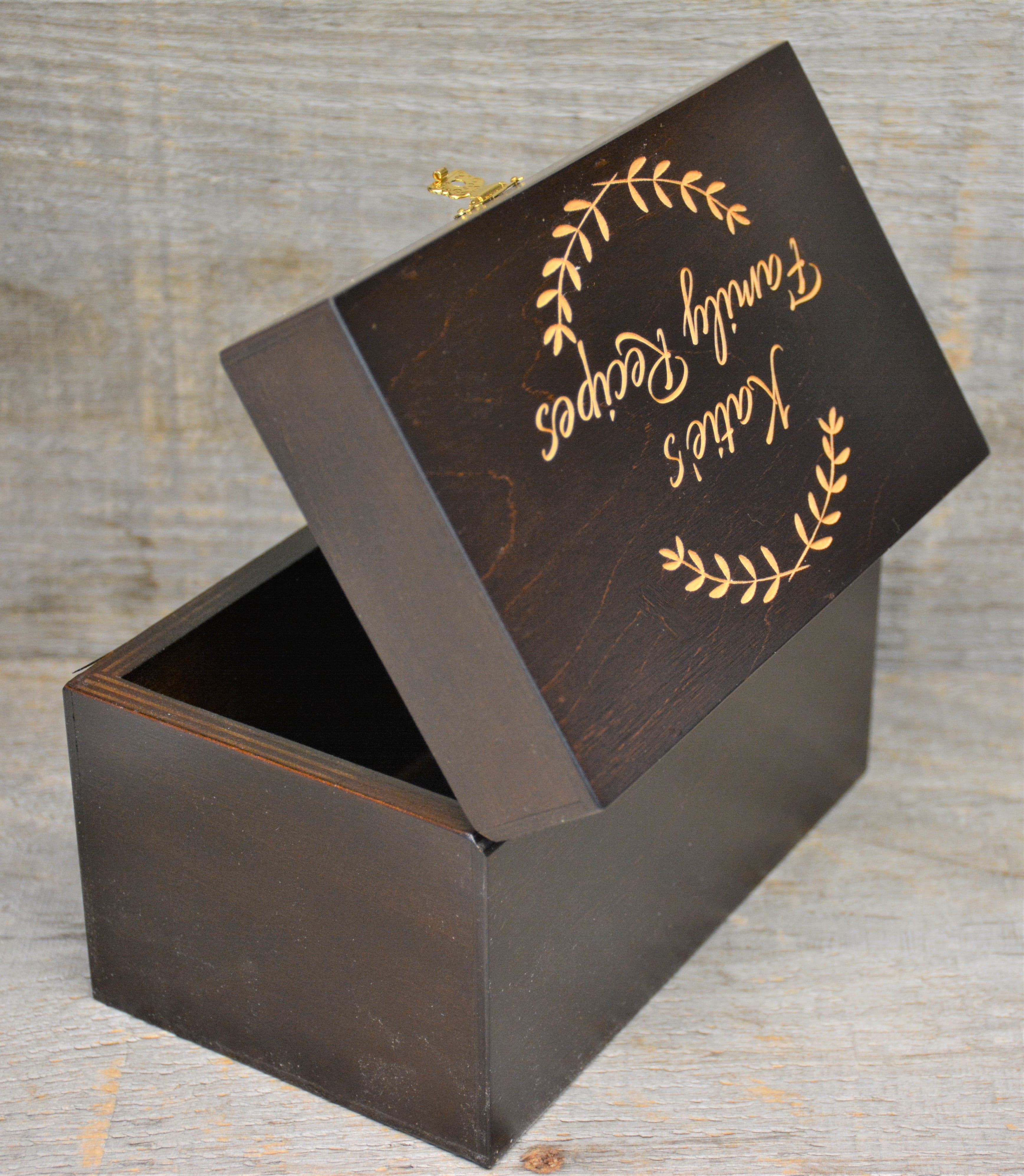 Custom Engraved Wooden Keepsake Box - Walnut Stain.