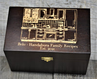Custom Engraved Wooden Keepsake Box - Walnut Stain.