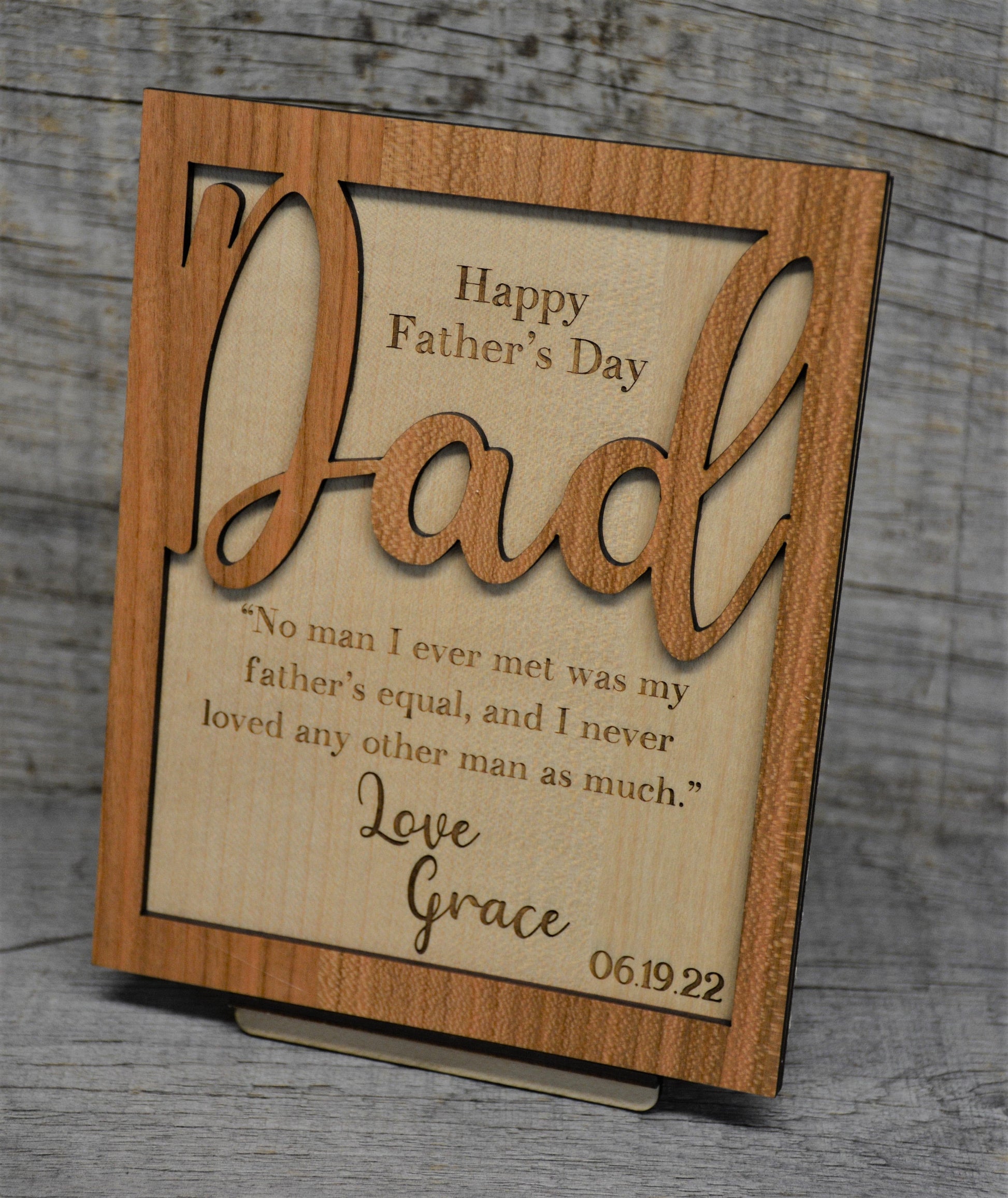 Fathers Day / Birthday / Wooden Card or Wall Art.