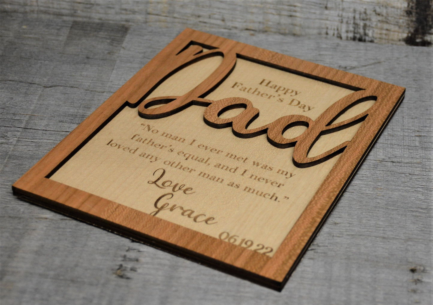 Fathers Day / Birthday / Wooden Card or Wall Art.